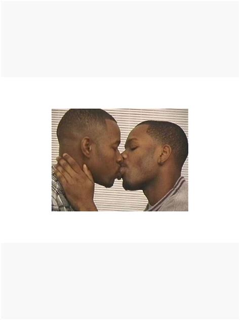 Two Black Men Kissing Meme Water Bottle By Jridge Redbubble