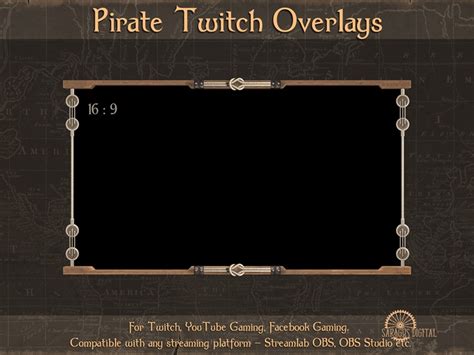 Pirate Twitch Overlay Stream Sea Fantasy Games And Webcam Animated