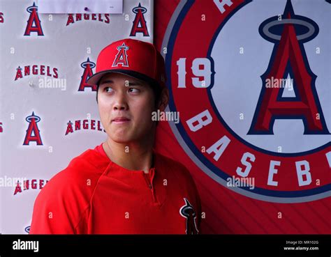 Los Angeles Angels Designated Hitter Shohei Ohtani Reacts In The Dugout