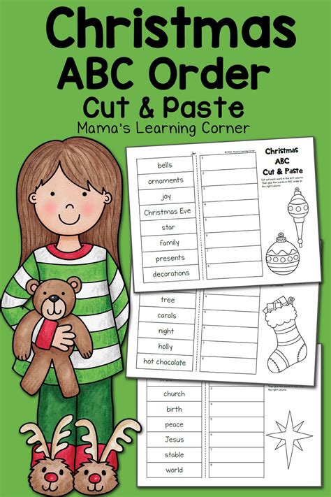 Esl recources to learn and teach english vocabulary connected with the theme christmas: Christmas ABC Order Worksheets: Cut and Paste! - Mamas ...