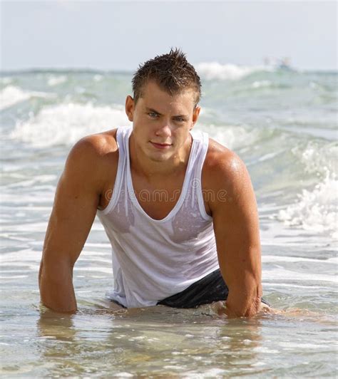Muscle Wet Man In Sea Water Stock Image Image Of Perfection Naked