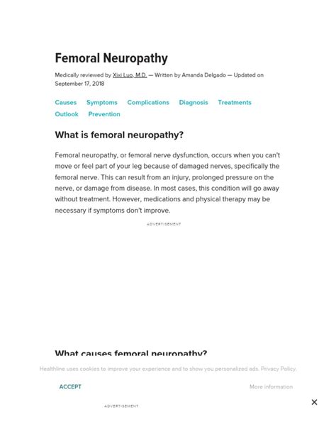 Femoral Neuropathy Causes Symptoms And Diagnosis Pdf Peripheral