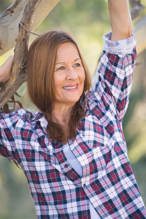 Portrait Attractive Mature Country Woman Stock Photo Image Of Adult