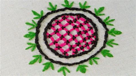 Hand Embroidery Circle Design All Over Design Circle Embroidery Youtube