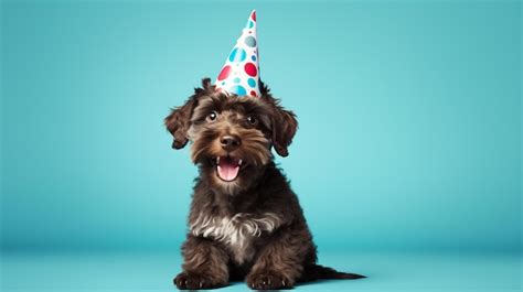 Premium Ai Image A Dog Wearing Party Hat