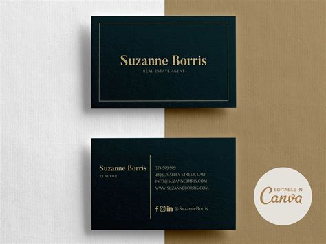 Business Card Canva Template Business Cards Business Card Etsy