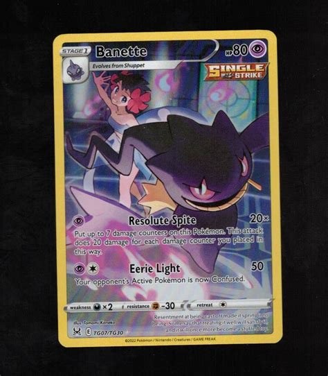 2022 Pokemon Lost Origin Trainer Gallery Banette Tg07tg30 Values Mavin