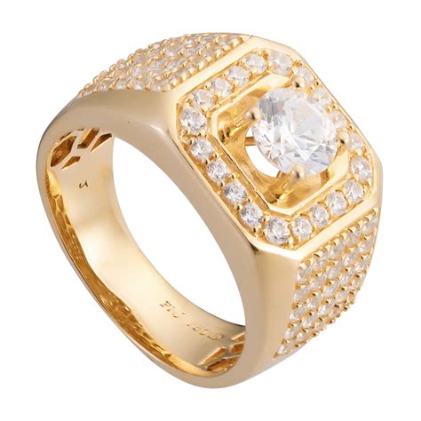 Nhẫn Nam Vàng 18k đính đá Ecz Swarovski Pnj Xmxmy001800 Vn