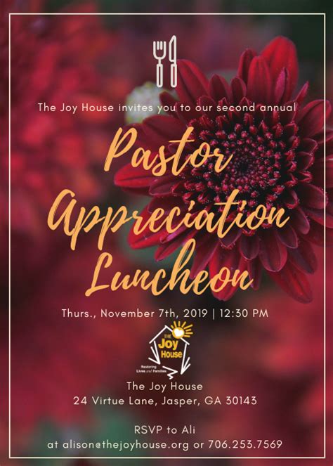 2nd Annual Pastor Appreciation Luncheon The Joy House New