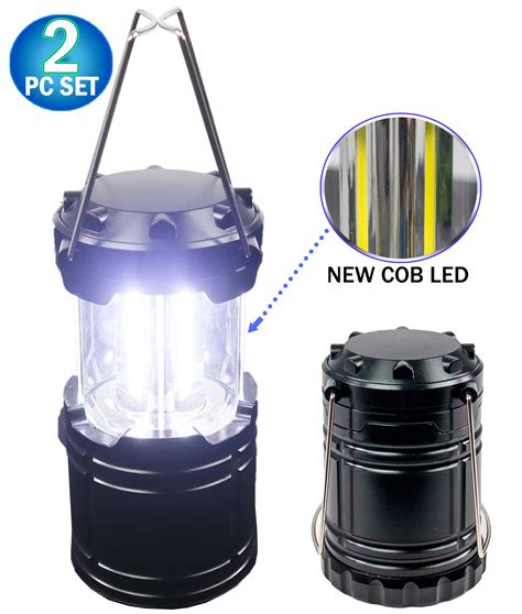 2pc Portable Collapsible Cob Led Camping Lantern Military Tough Light