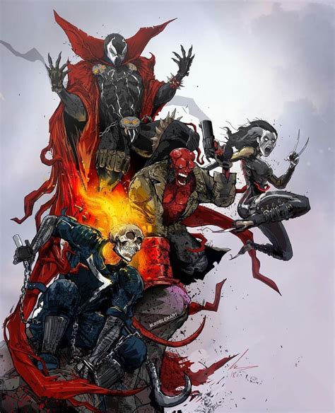 Ghost Rider Spawn Hellboy And X 23 Hellboy Comic Comics Artwork