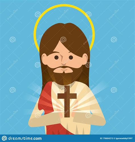 Jesus Christ Religious Character Stock Vector Illustration Of