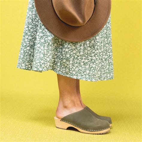 Classic Clogs In Olive Oiled Nubuck Lotta From Stockholm