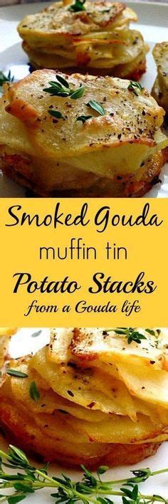 Single Serve Muffin Tin Sliced Potatoes Layered With Gooey Melted Gouda