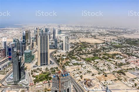 Luftaufnahme Von Dubai Skyline Amazing Rooftop Blick Auf Dubai Sheikh