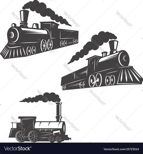 Set Of Trains Icons Isolated On White Background Vector Image