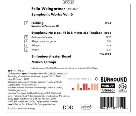 magical journey felix weingartner symphony no 6 la tragica frühling marko letonja