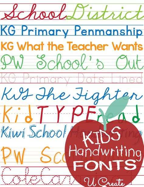 Archive of freely downloadable fonts. Favorite Free Fonts: Kid's Handwriting - U Create