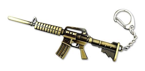Chaveiro Arma Rifle M4a1 Dourado Free Fire Fortnite Pubg