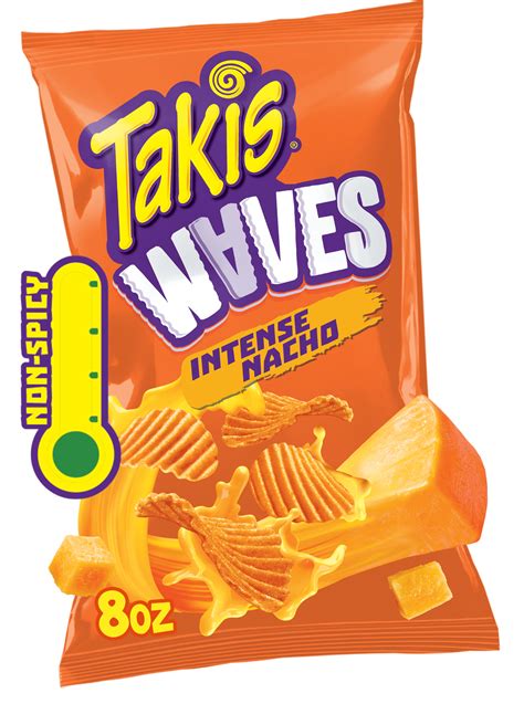 Takis Intense Nacho Waves 8 Oz Sharing Size Bag Cheese Wavy Potato