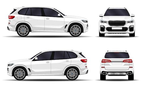 Premium Vector Realistic Suv Car Front View Side View Back View