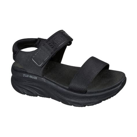Skechers D Lux Walker New Block Black Bbk Full Sandals