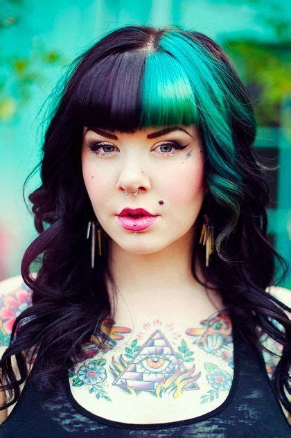Find pictures and inspiration for achieving. Green dyed hair idea and tattoos | Bright hair colors ...