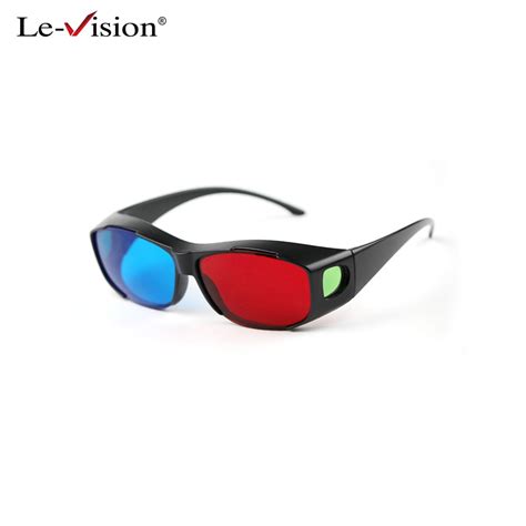 Le Vision Universal 3d Glasses Red Blue Cyan Black Frame Movie Tv Computer Game Dvd Vision