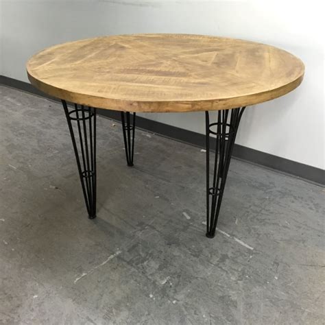 Industrial Round Dining Table Nadeau Nashville