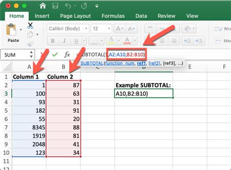 How To Use The Subtotal Function In Excel Step By Step