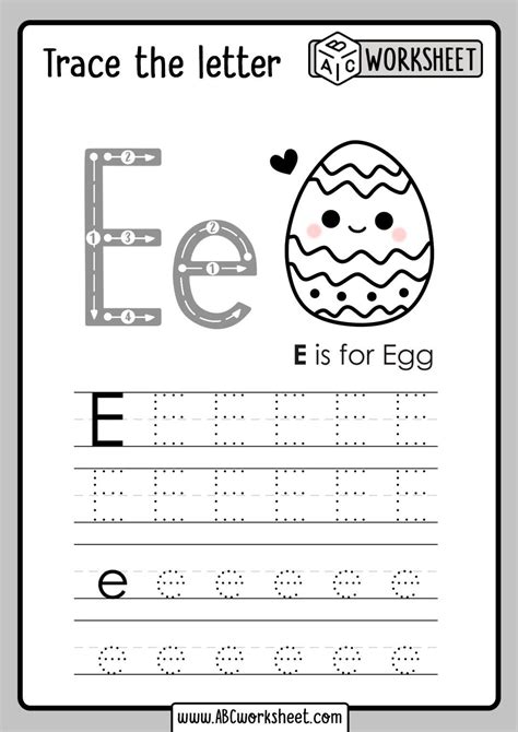 Free Printable Letter E Preschool Worksheets Tracing Letters
