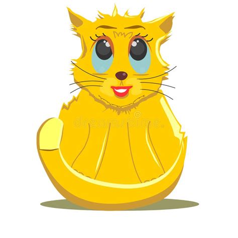 Cute Yellow Cat Cartoon Stock Illustration Illustration Of Tail 30892386