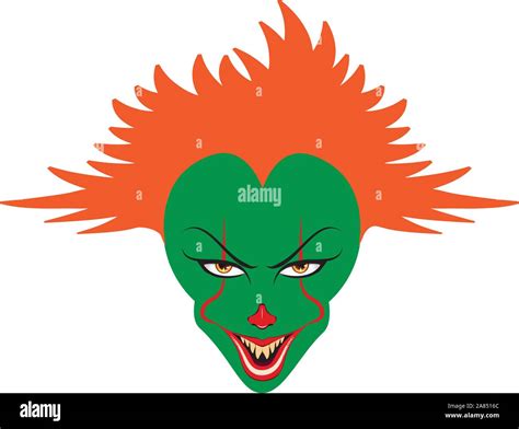 Cartoon Creepy Evil Clown Face For Halloween Stock Vector Image And Art
