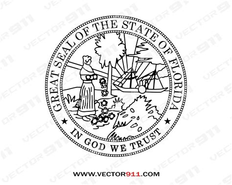 Florida State Seal Logo Emblem Vector911 Digital Vectors