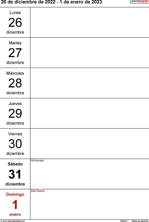 Calendario Semanal En Word Excel Y Pdf Calendarpedia Imagesee