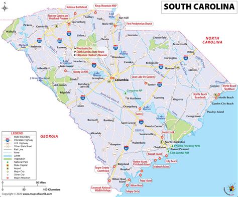 Printable Map Of South Carolina Printable Map Of The United States