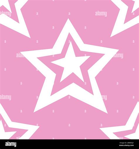 Pink Stars Seamless Pattern On Light Pink Magnetic Background Star