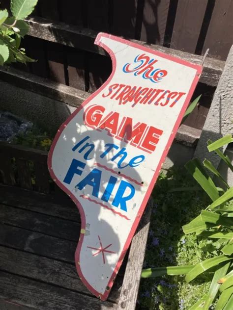 Original Vintage Double Sided Hand Painted Fairground Sign Funfair