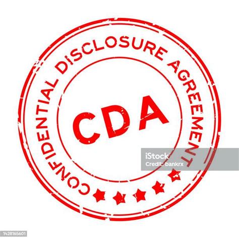 Grunge Red Cda Abbreviation Of Confidential Disclosure Agreement Word