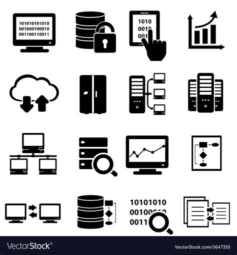 Data And Information Technology Icons Royalty Free Vector