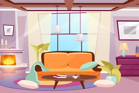 living room interior illustration pre designed photoshop graphics