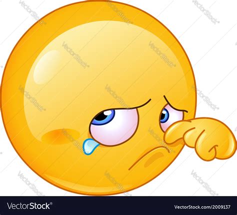 Wiping Tear Emoticon Royalty Free Vector Image