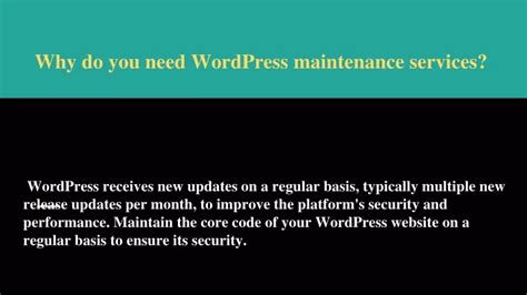 Ppt Why Do You Need Wordpress Maintenance Services1 Powerpoint