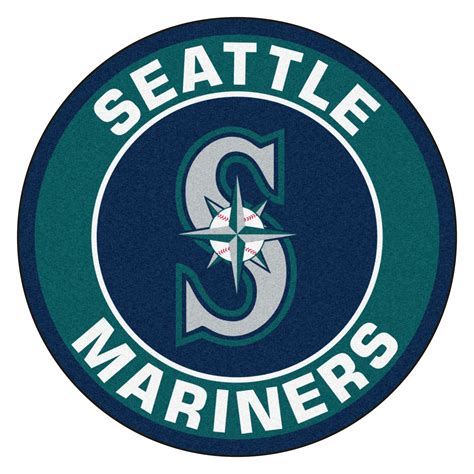 Seattle Mariners Logo Roundel Mat 27 Round Area Rug