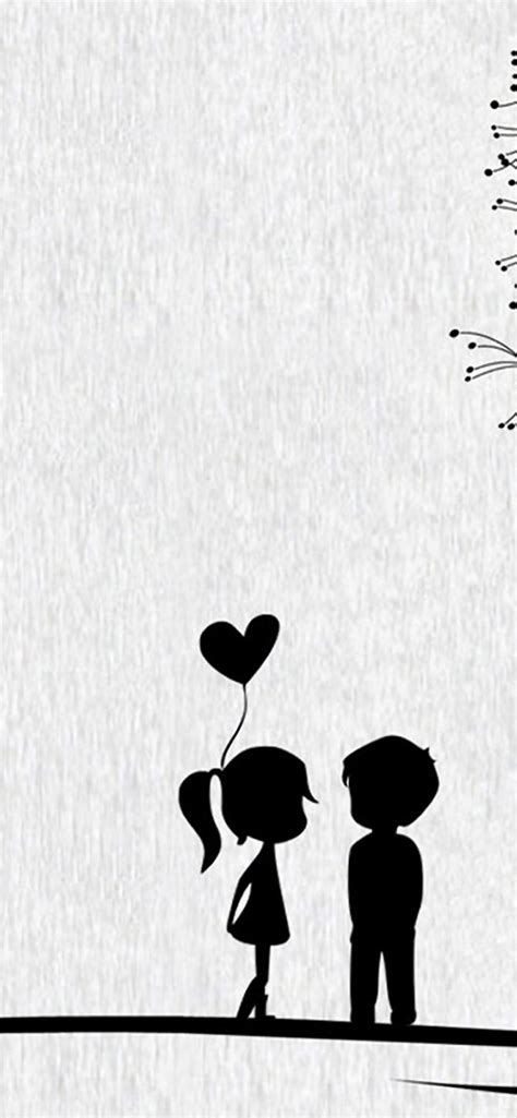 Love Cute Cartoon Little Couple Iphone Se Wallpapers Free Download