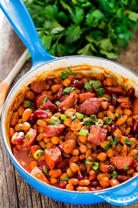 One Pot Smoked Sausage And Beans Jo Cooks