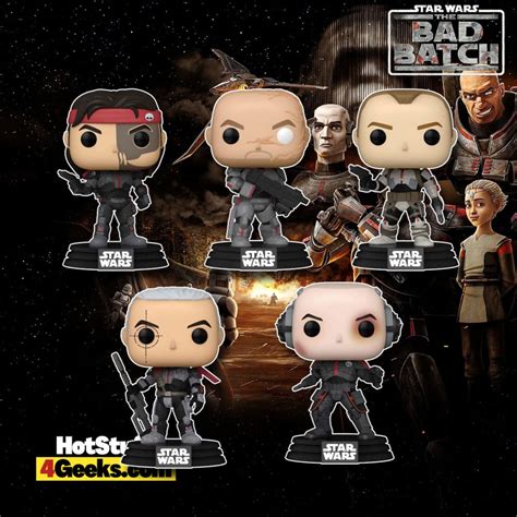 2021 New Star Wars The Bad Batch 5 Pack Funko Pop Exclusive