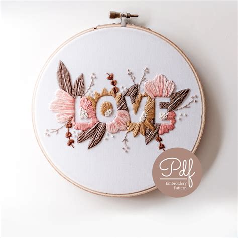 Love Embroidery Pattern Is A Pdf Digital Download Upon Purchase You