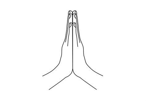 Thin Line Namaste Symbol Isolated On White Background 10258374 Vector