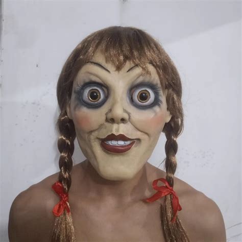 Annabelle Mask Hood Halloween Mask Cos Mask Latex Mask Etsy